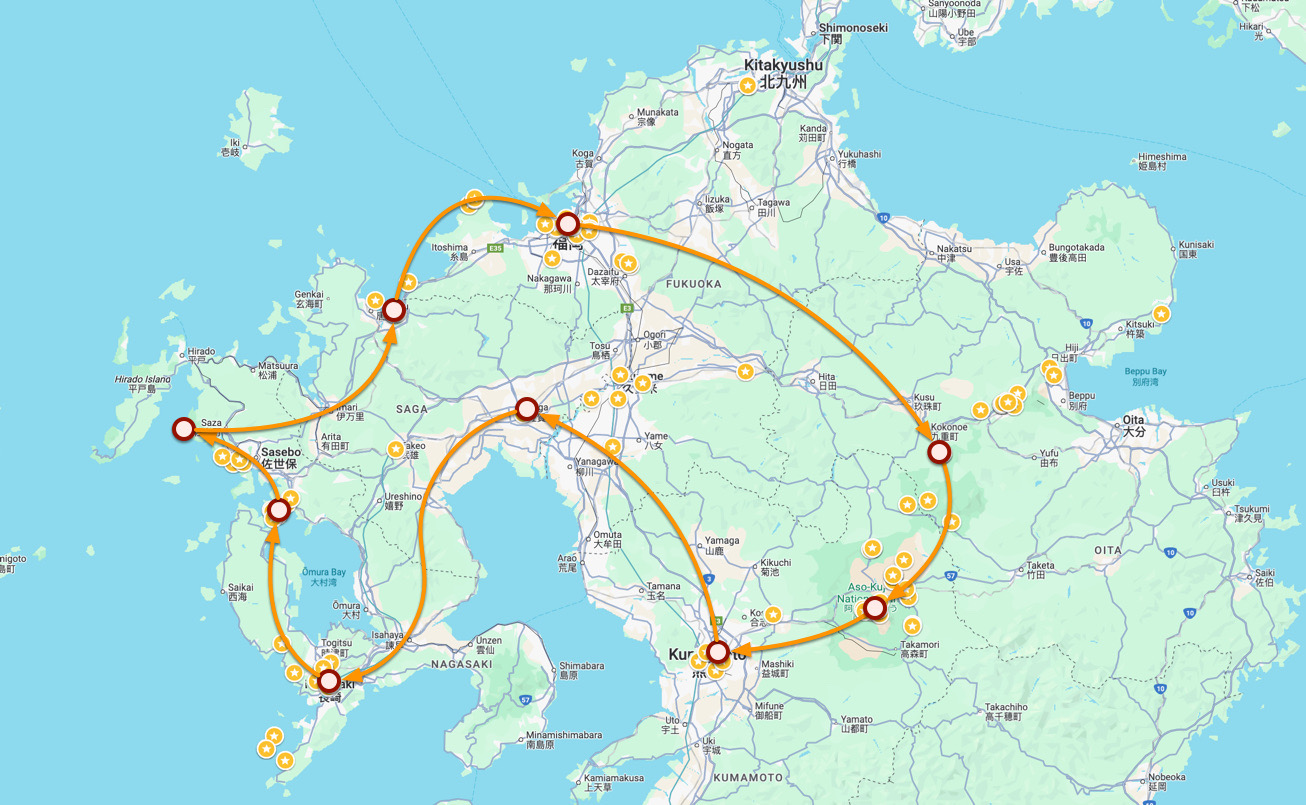 九州旅行路线